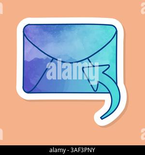 Reply email color sticker Stock Vector