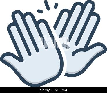 Icon for high five, hand slap Stock Vector