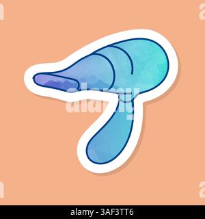 Hair dryer color sticker Stock Vector