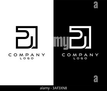 PJ, JP Letters Logo Design. Simple and Creative Letter Concept Illustration vector Stock Vector