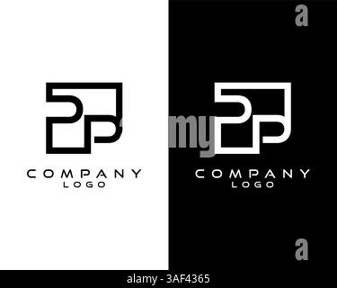 PP, P Letters Logo Design. Simple and Creative Letter Concept Illustration vector Stock Vector