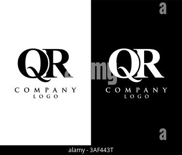 QR, RQ modern logo design with Black and white background. vector logo for business and company identity Stock Vector