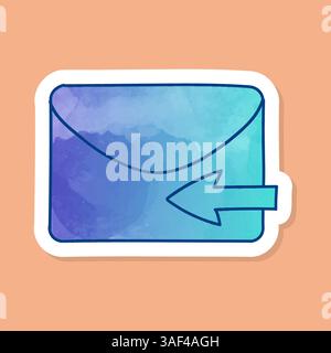 Reply email color sticker Stock Vector