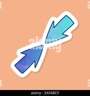 Colliding cursors color sticker Stock Vector