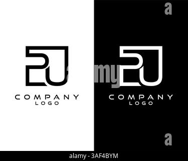PU, UP Letters Logo Design. Simple and Creative Letter Concept Illustration vector Stock Vector