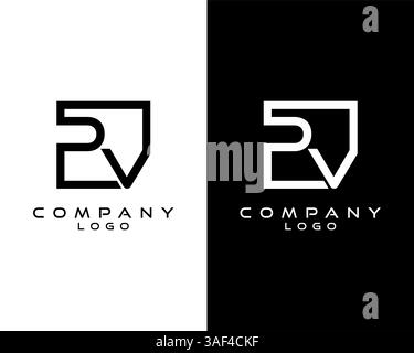 PV, VP Letters Logo Design. Simple and Creative Letter Concept Illustration vector Stock Vector