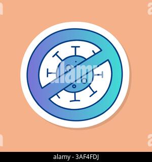 No virus color sticker Stock Vector