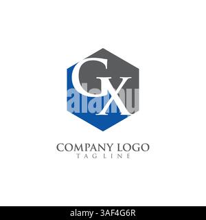Letter GX, XG Logo Template Design vector Stock Vector