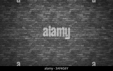 Dark gray brick wall forming a textured background 3d Stock Photo