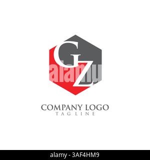 Letter GZ, ZG Logo Template Design vector Stock Vector