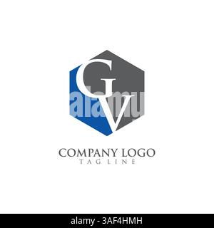 Letter GV, VG Logo Template Design vector Stock Vector