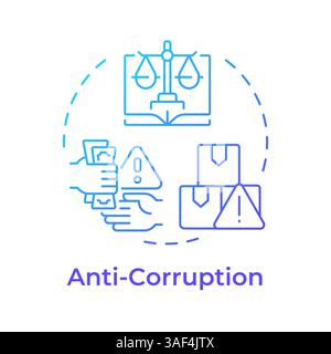 Anti corruption blue gradient concept icon Stock Vector