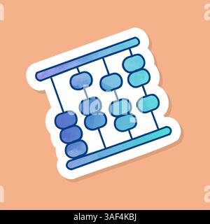 Abacus color sticker Stock Vector