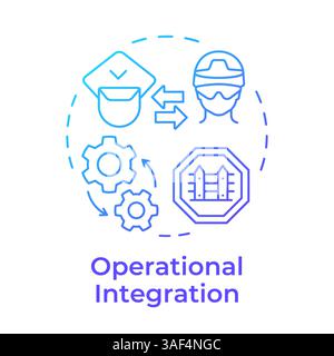 Operational integration blue gradient concept icon Stock Vector