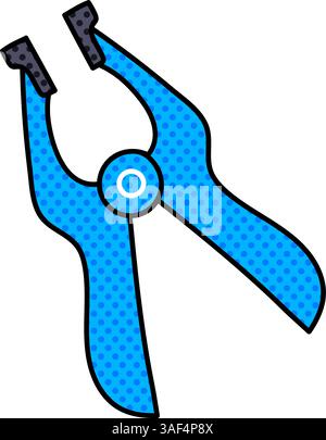wood clamp halftone hand drawn color vector illustration Stock Vector