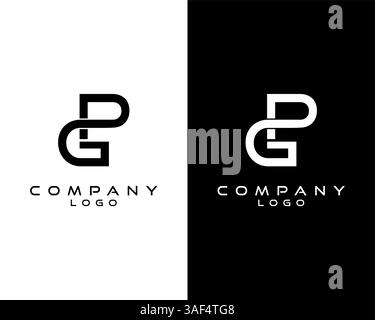 Creative colorful letter GP G P logo with leading lines and road ...