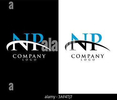 NP, PN initial letter company logo swoosh design vector Stock Vector