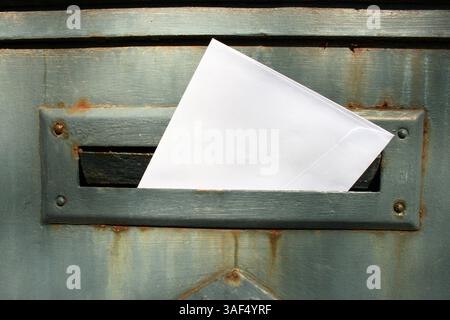 Old rusted post mail box Stock Photo