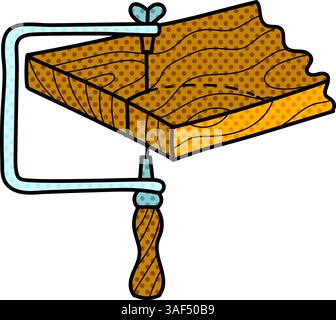 jeweler adjustable saw halftone hand drawn color vector illustration Stock Vector