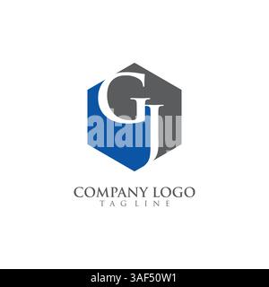 Letter GJ, JG Logo Template Design vector Stock Vector
