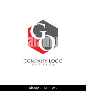 Letter GO, OG Logo Template Design vector Stock Vector
