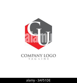 Letter GU, UG Logo Template Design vector Stock Vector