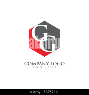 Letter GG, G Logo Template Design vector Stock Vector