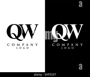 QW, WQ modern logo design with Black and white background. vector logo for business and company identity Stock Vector