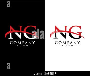 NG, GN initial letter company logo swoosh design vector Stock Vector