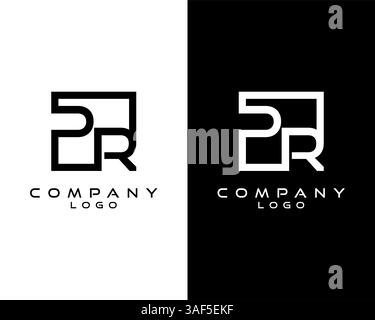 PR, RP Letters Logo Design. Simple and Creative Letter Concept Illustration vector Stock Vector