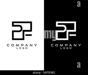 PF, FP Letters Logo Design. Simple and Creative Letter Concept Illustration vector Stock Vector