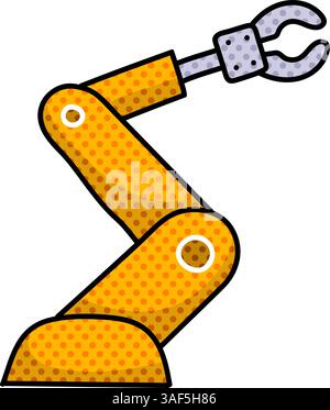 battery powered car halftone hand drawn color vector illustration Stock Vector