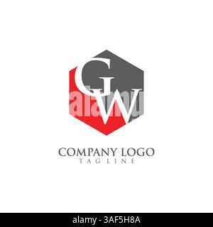 Letter GW, WG Logo Template Design vector Stock Vector
