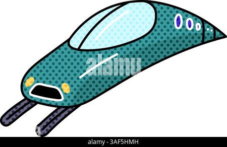 bullet train halftone hand drawn color vector illustration Stock Vector
