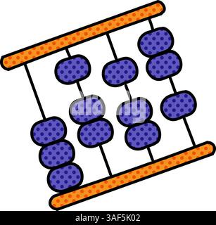 abacus halftone hand drawn color vector illustration Stock Vector