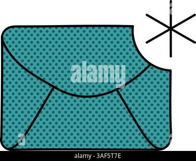 new email halftone hand drawn color vector illustration Stock Vector