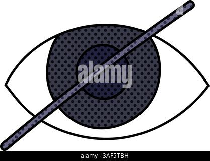 eyeball halftone hand drawn color vector illustration Stock Vector