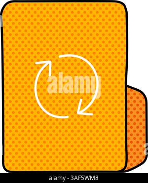 sync folder halftone hand drawn color vector illustration Stock Vector