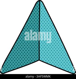 map pin arrow head halftone hand drawn color vector illustration Stock Vector