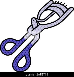 eye lash tool halftone hand drawn color vector illustration Stock Vector