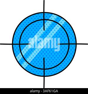 map recenter halftone hand drawn color vector illustration Stock Vector