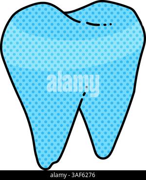 tooth halftone hand drawn color vector illustration Stock Vector
