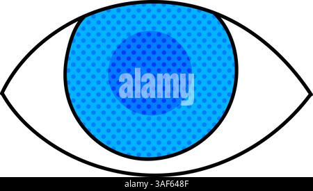eye halftone hand drawn color vector illustration Stock Vector