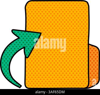 upload folder halftone hand drawn color vector illustration Stock Vector