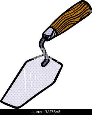 trowel icon hand drawn halftone color vector illustration Stock Vector