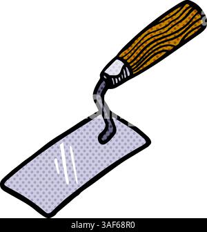 trowel icon hand drawn halftone color vector illustration Stock Vector