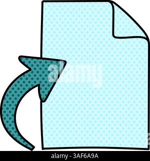 upload document halftone hand drawn color vector illustration Stock Vector