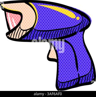 Barcode reader halftone icon hand drawn color vector illustration Stock Vector