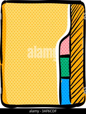 Folder halftone icon hand drawn color vector illustration Stock Vector