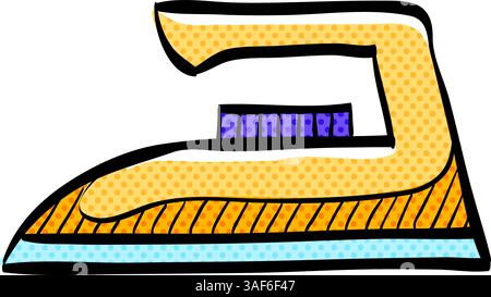 Iron halftone icon hand drawn color vector illustration Stock Vector